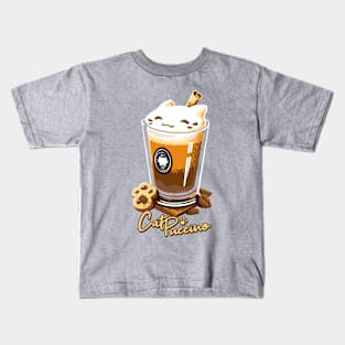 CatPuccino - Kawaii Cat Coffee Kids T-Shirt